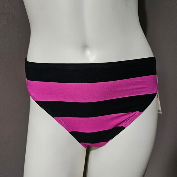 Michael Kors Striped High-Waisted Bikini Bottoms - Picture 8 of 9